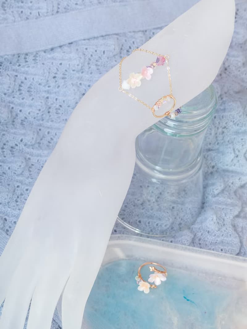 罌粟花田鍍14K金S925手鍊