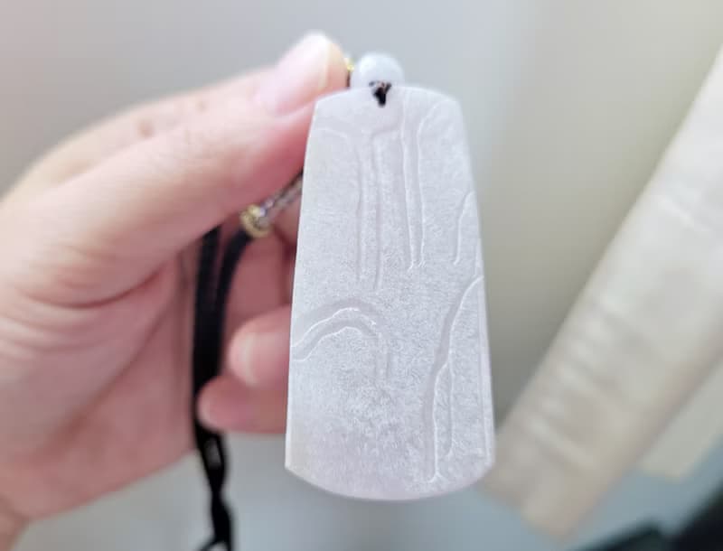 【純翠】天然翡翠 冰紫全透種水美山水牌 養成系 附臺灣證書