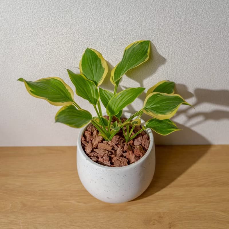 玉簪花白如意點水泥盆栽 開幕盆栽推薦 桌上盆栽