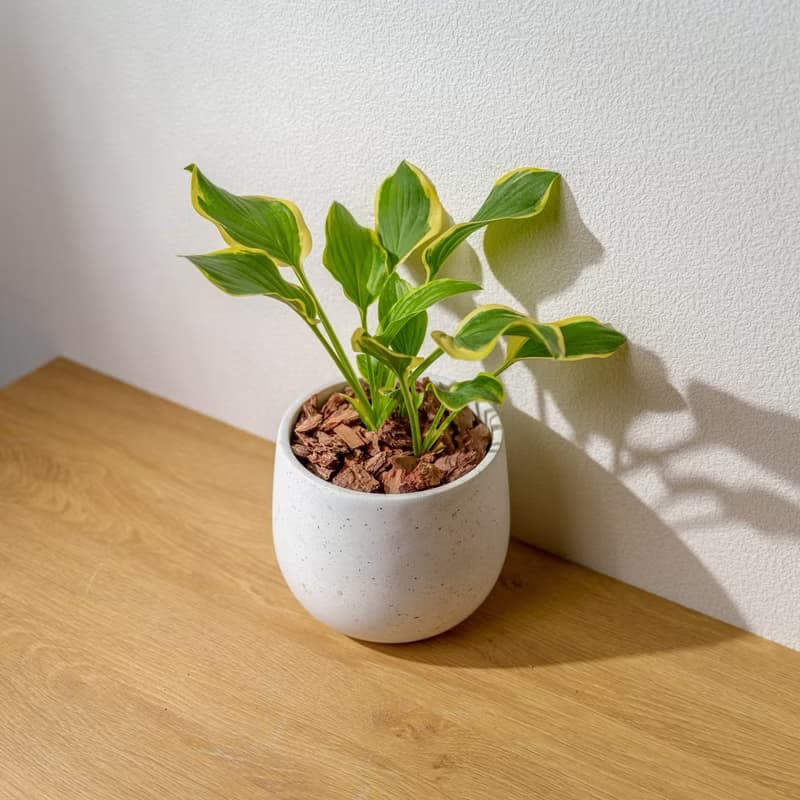 玉簪花白如意點水泥盆栽 開幕盆栽推薦 桌上盆栽