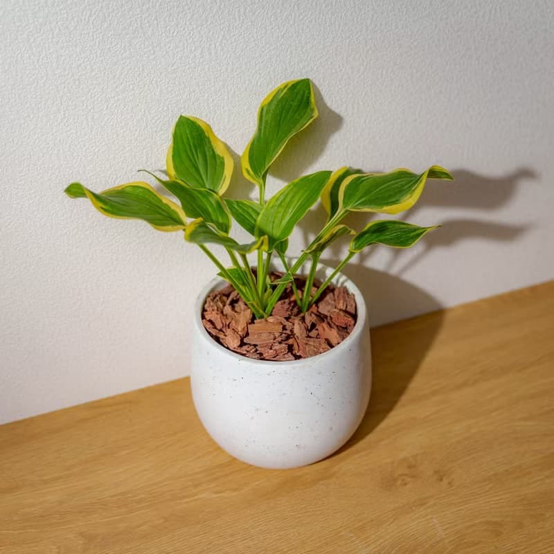 玉簪花白如意點水泥盆栽 開幕盆栽推薦 桌上盆栽