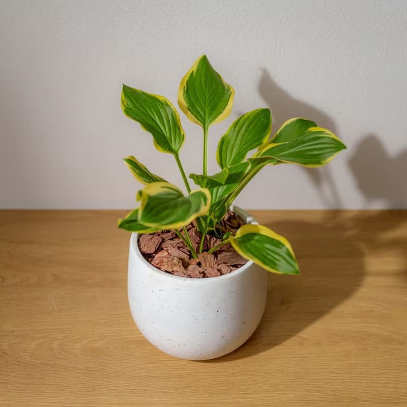 玉簪花白如意點水泥盆栽 開幕盆栽推薦 桌上盆栽