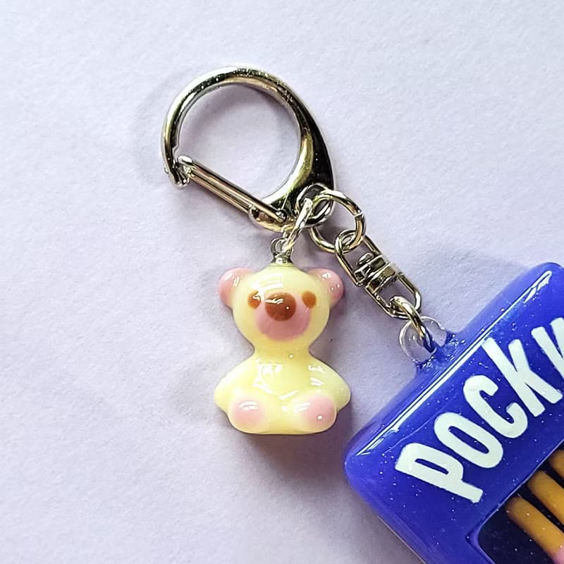 個人化 葡萄Pocky搖搖樂+小熊巧克力 鑰匙圈 英文名字 Shaker