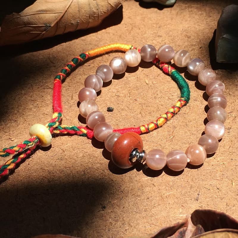 【Lost and find】西藏 祈福 太陽石 紅石 瘋狂瑪瑙 手鍊 手帶
