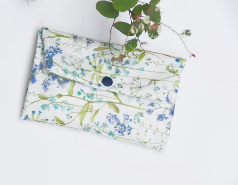 典雅花卉/英國防水布寶寶餐具收納袋