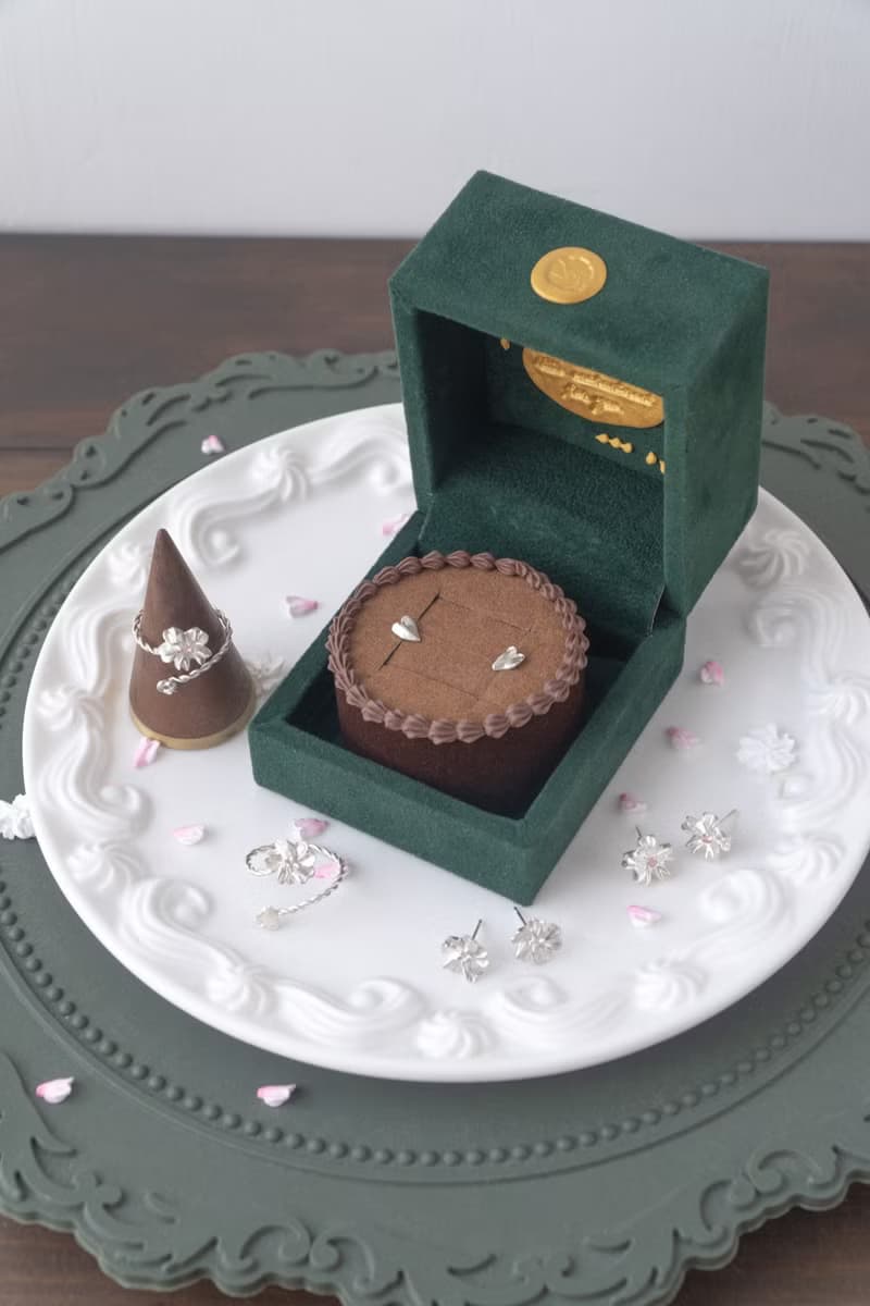 奶油櫻花 純銀耳飾 銀黏土