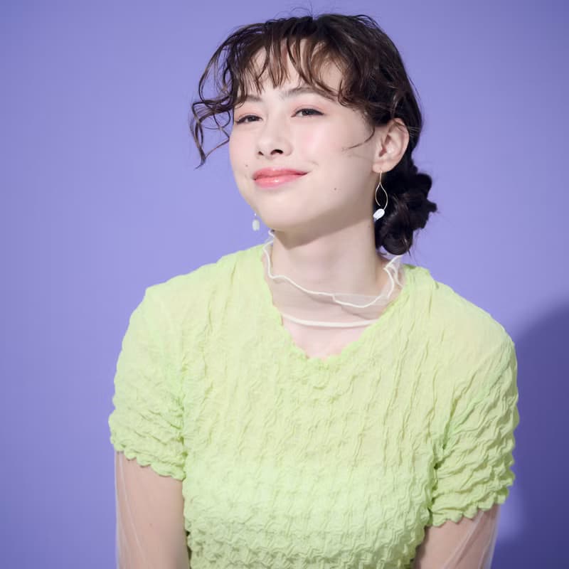 14kgf Tulip nuance curve pierced earrings / clip on WHT