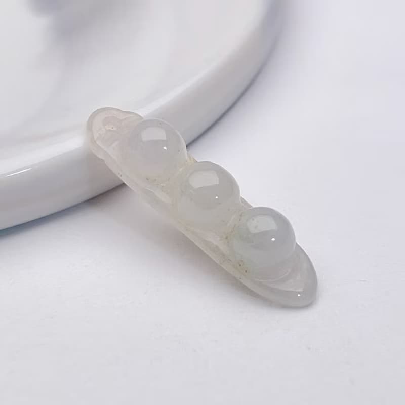 冰種翡翠福豆吊飾 | 天然緬甸玉翡翠A貨 | 送禮