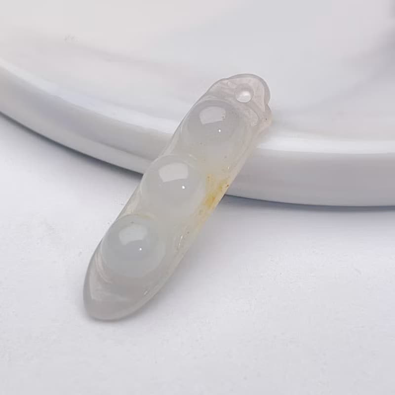 冰種翡翠福豆吊飾 | 天然緬甸玉翡翠A貨 | 送禮