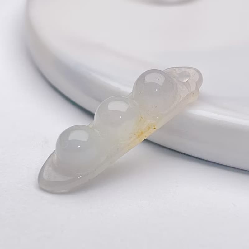 冰種翡翠福豆吊飾 | 天然緬甸玉翡翠A貨 | 送禮