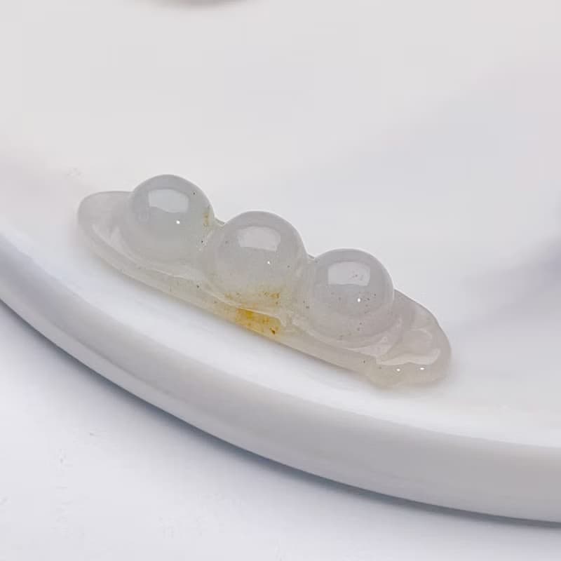 冰種翡翠福豆吊飾 | 天然緬甸玉翡翠A貨 | 送禮
