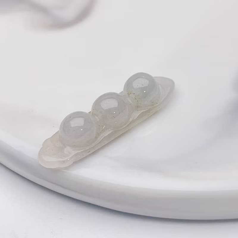 冰種翡翠福豆吊飾 | 天然緬甸玉翡翠A貨 | 送禮