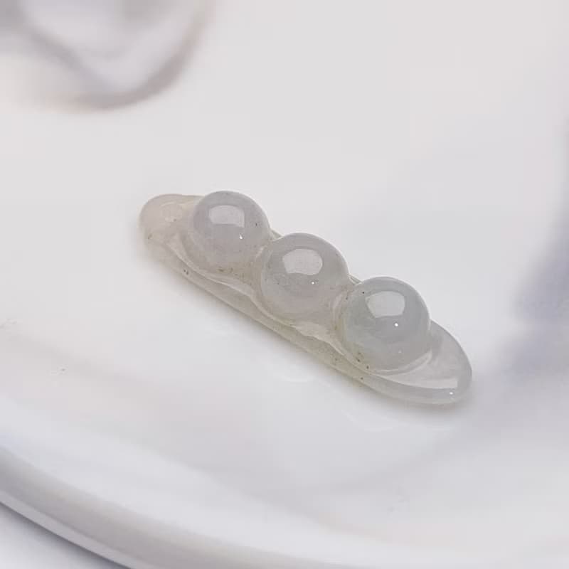 冰種翡翠福豆吊飾 | 天然緬甸玉翡翠A貨 | 送禮