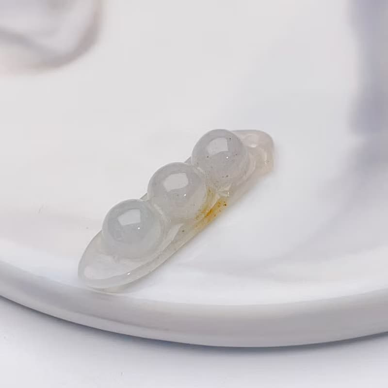 冰種翡翠福豆吊飾 | 天然緬甸玉翡翠A貨 | 送禮
