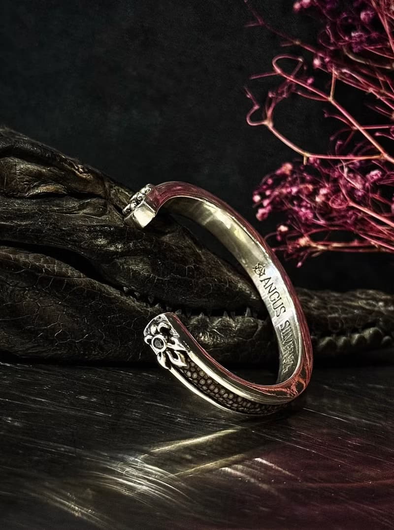 【巴洛克系列】魟魚皮手環Sturgeon leather bracelet 925純銀