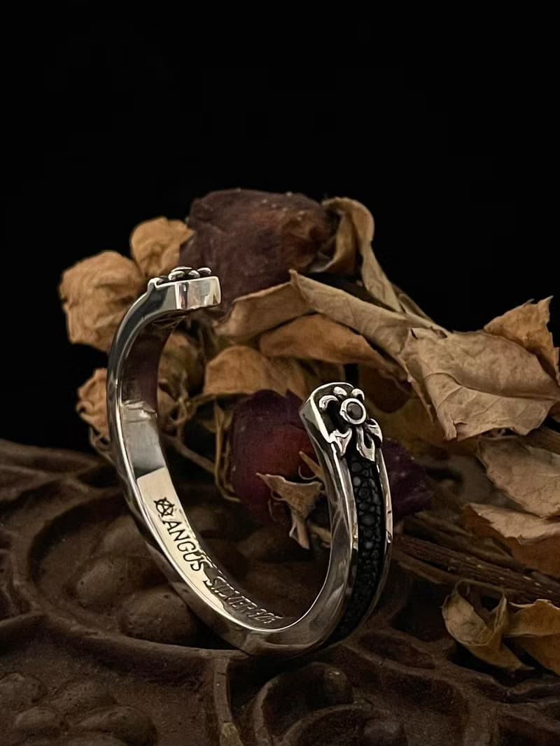 【巴洛克系列】魟魚皮手環Sturgeon leather bracelet 925純銀