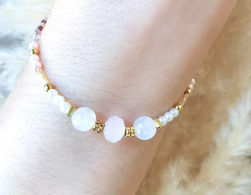 PUREST HOME 維納斯之戀 月光石/粉晶/水晶/珍珠 愛神手鍊