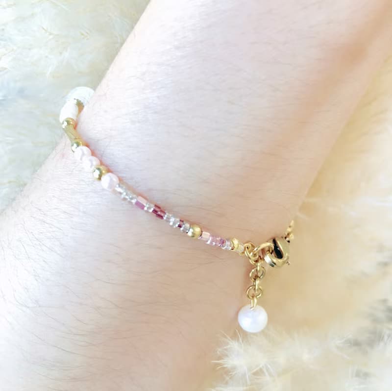 PUREST HOME 維納斯之戀 月光石/粉晶/水晶/珍珠 愛神手鍊