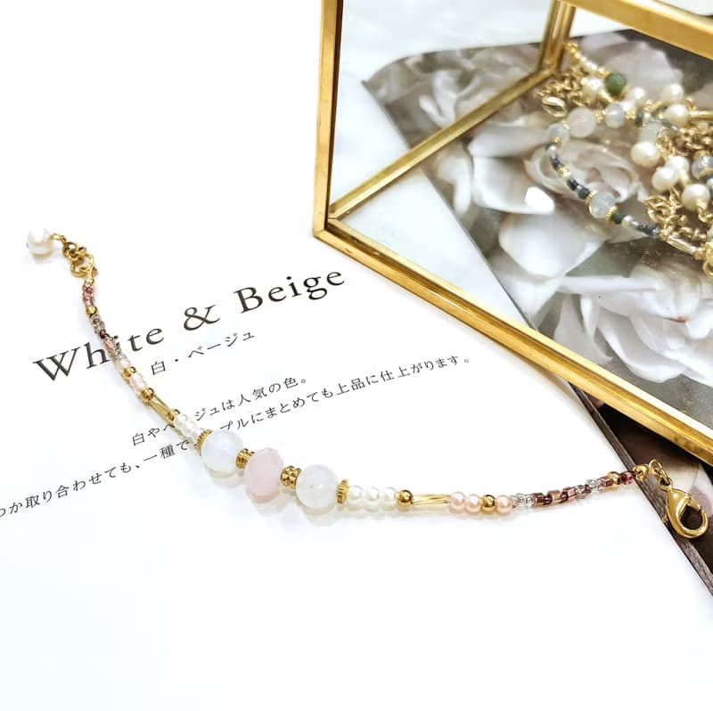 PUREST HOME 維納斯之戀 月光石/粉晶/水晶/珍珠 愛神手鍊