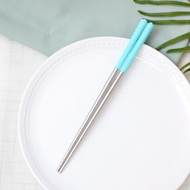 花瓣不銹鋼筷5雙入 (天空青)