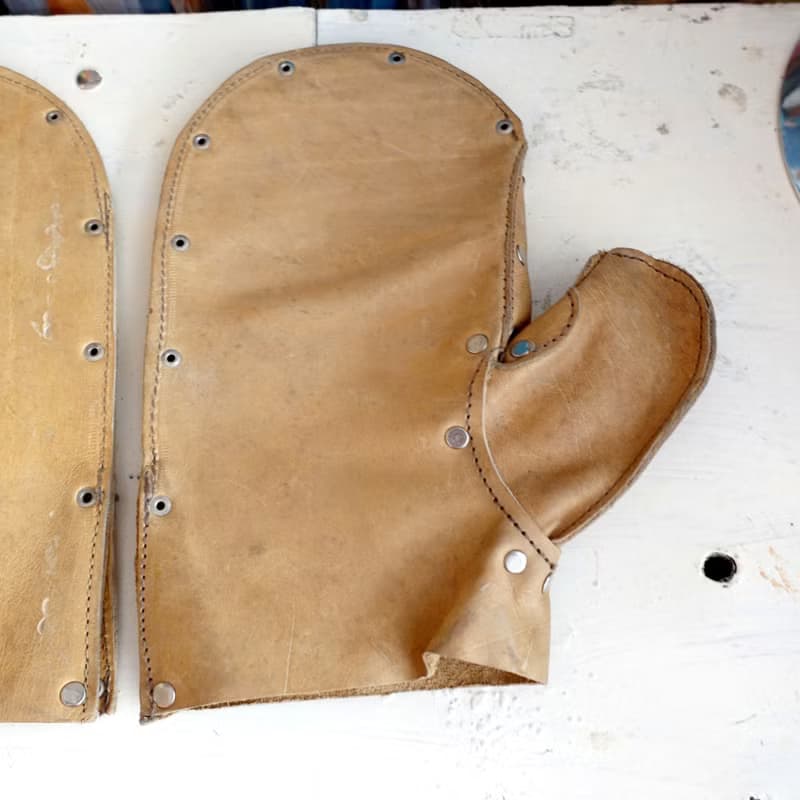 真皮牛皮軍用隔熱手套 神戶市美軍專用品店購入 日本中古二手古著