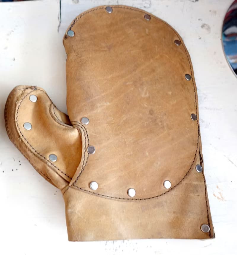 真皮牛皮軍用隔熱手套 神戶市美軍專用品店購入 日本中古二手古著