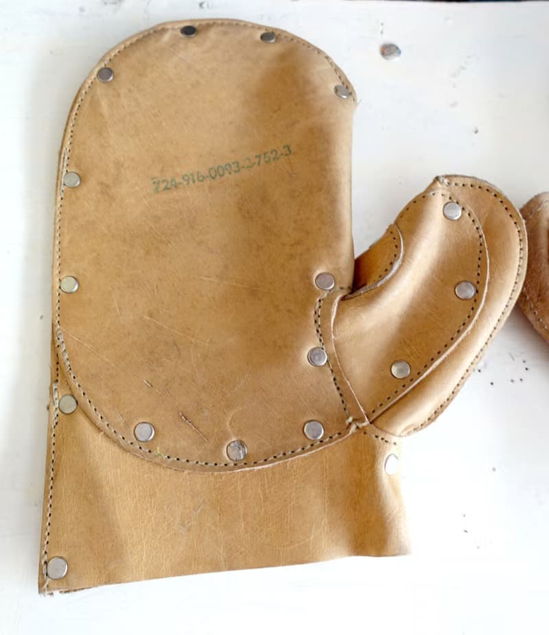 真皮牛皮軍用隔熱手套 神戶市美軍專用品店購入 日本中古二手古著