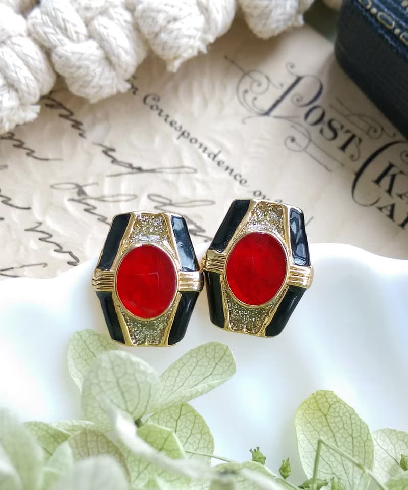Vintage Jewelry 西洋古董飾品 ART DECO 都會摩登 針式耳環