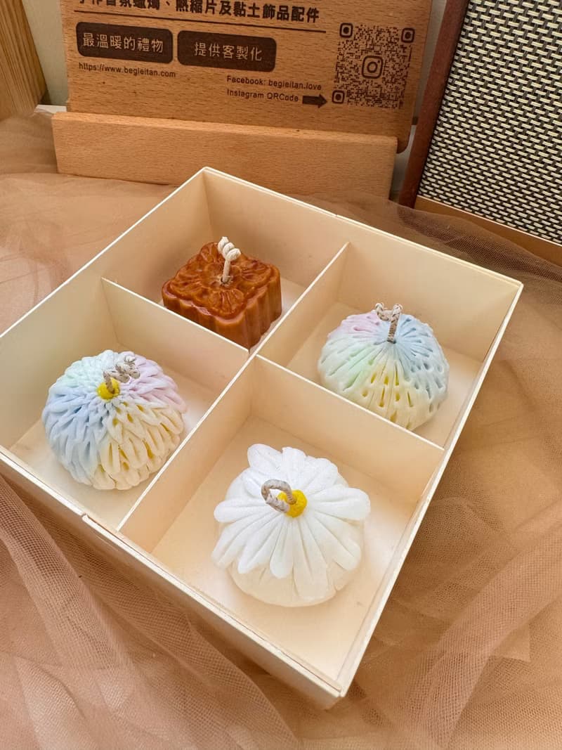送禮首選  - 手作蠟燭 - 中秋節限定日式和菓子香氛蠟燭禮盒四入