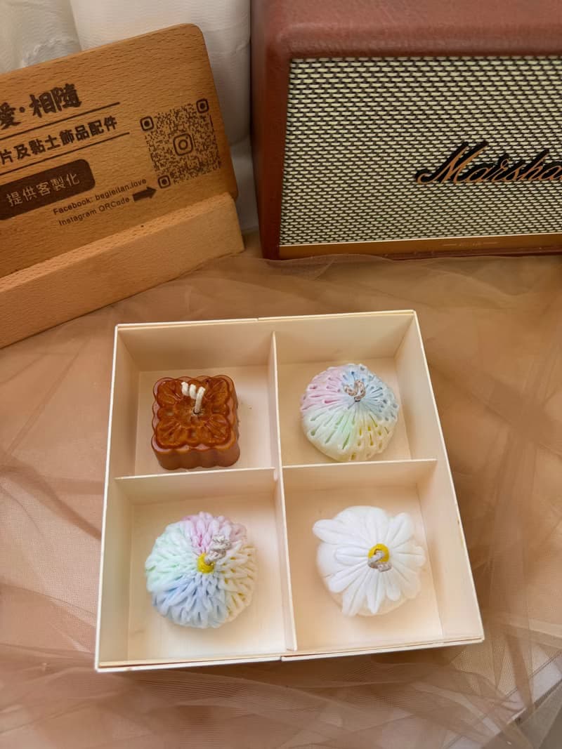 送禮首選  - 手作蠟燭 - 中秋節限定日式和菓子香氛蠟燭禮盒四入