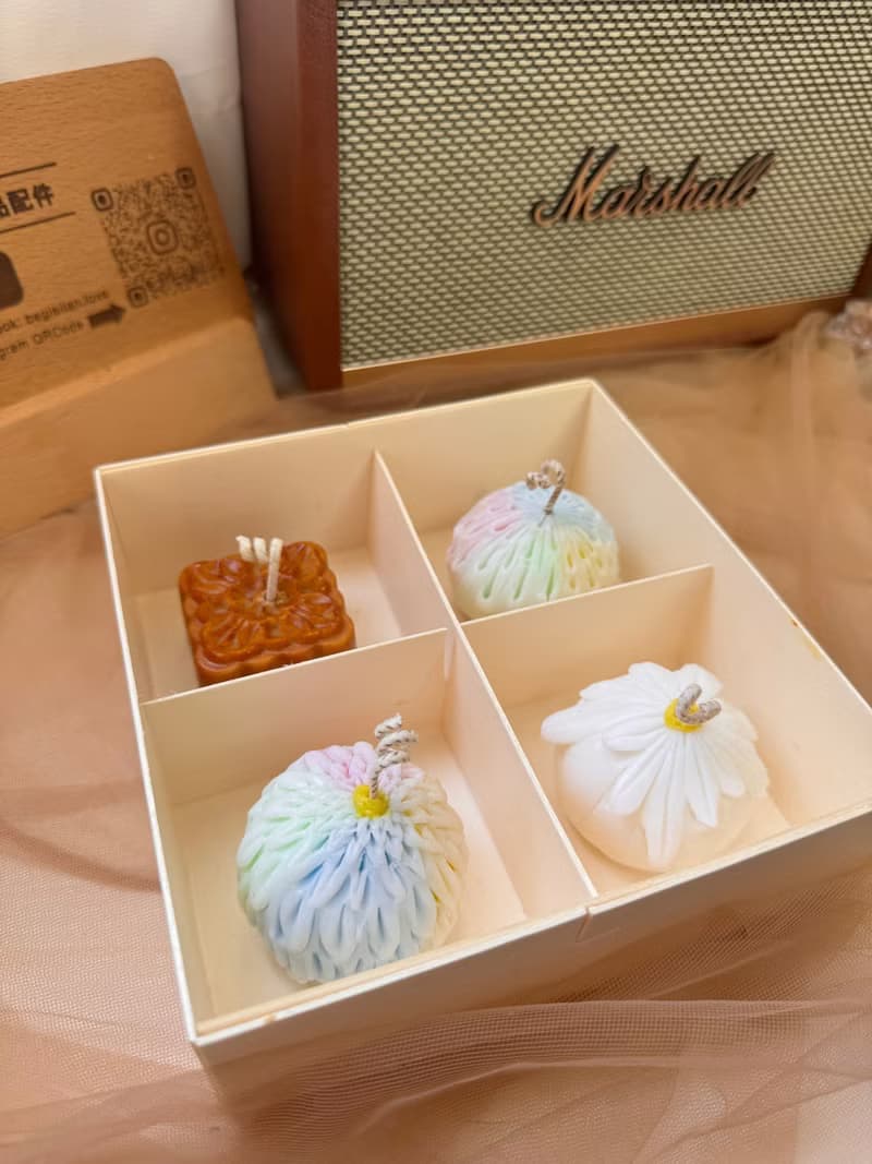 送禮首選  - 手作蠟燭 - 中秋節限定日式和菓子香氛蠟燭禮盒四入