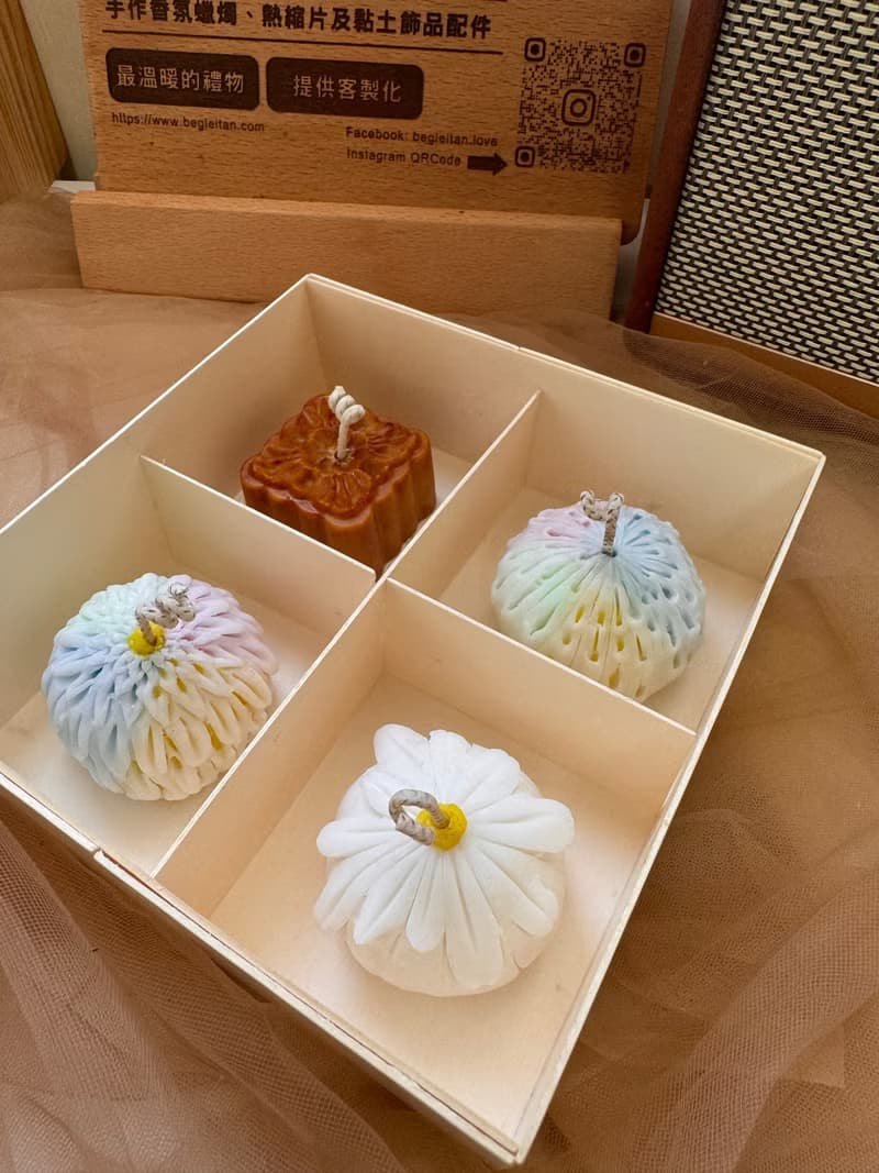 送禮首選  - 手作蠟燭 - 中秋節限定日式和菓子香氛蠟燭禮盒四入