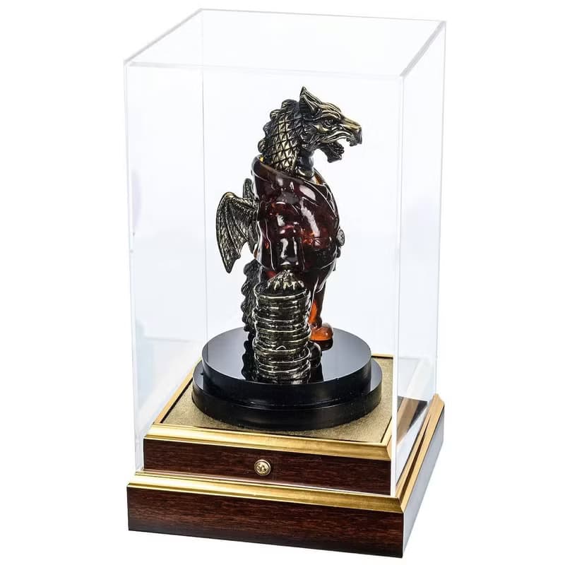 Sculpture of amber and bronze Bull|Amber Souvenir Gift|Amber Bull Figurine|