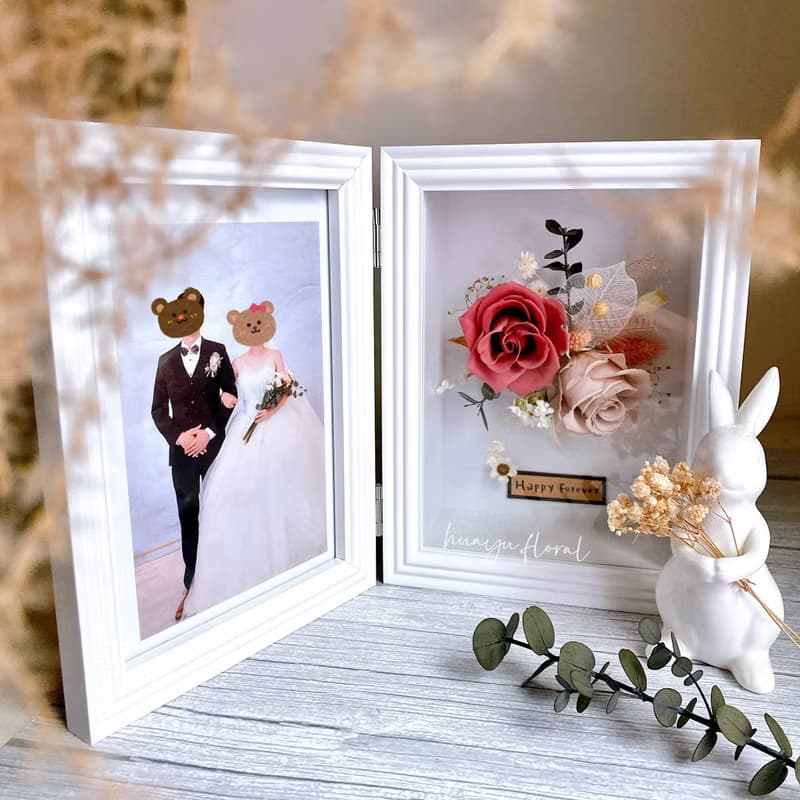 永生花 乾燥花 相框 新婚 情人節 母親節 紀念日 禮物 生日 萬用