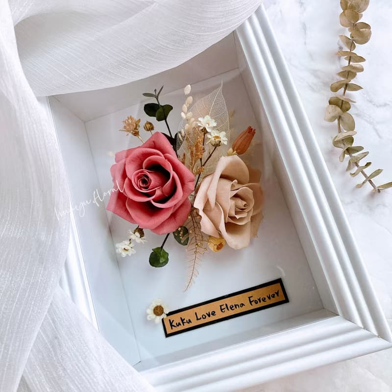 永生花 乾燥花 相框 新婚 情人節 母親節 紀念日 禮物 生日 萬用