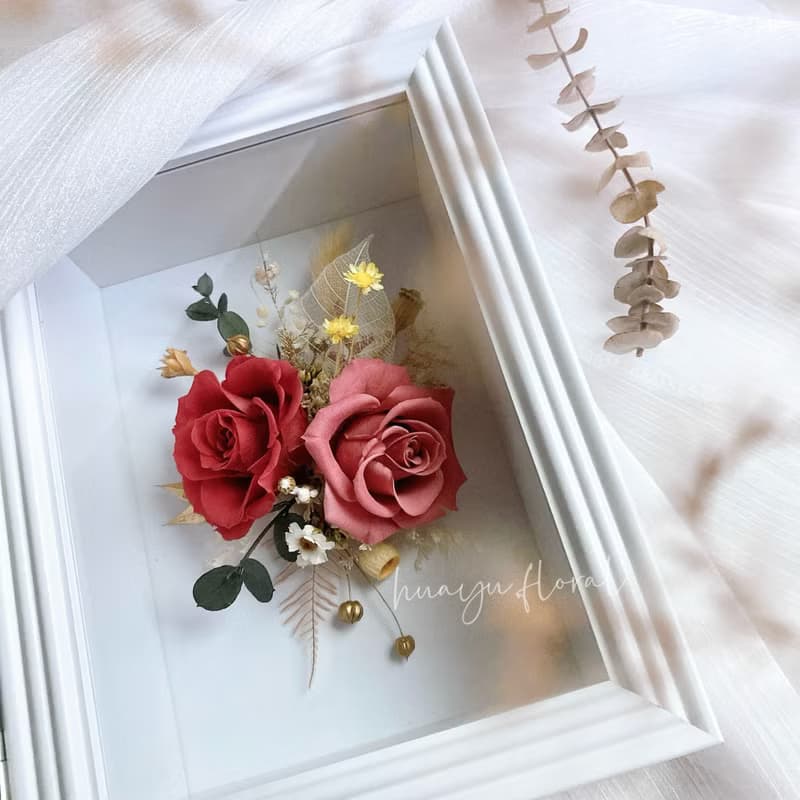 永生花 乾燥花 相框 新婚 情人節 母親節 紀念日 禮物 生日 萬用