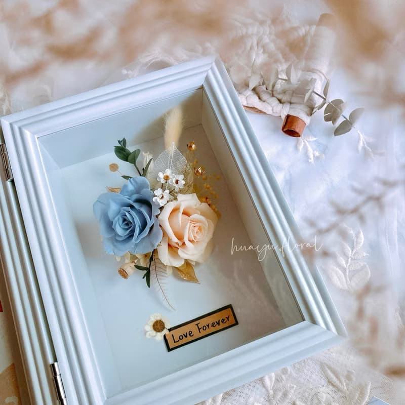 永生花 乾燥花 相框 新婚 情人節 母親節 紀念日 禮物 生日 萬用