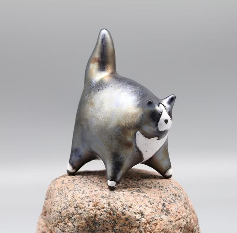 Handmade Ceramic Cat Figurine