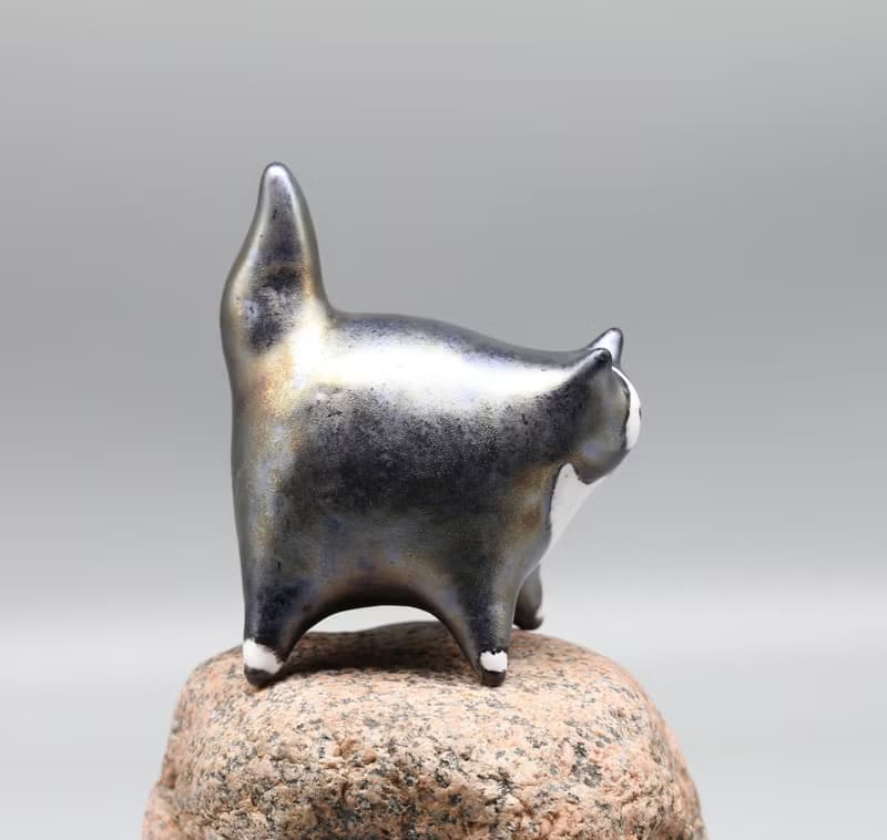 Handmade Ceramic Cat Figurine