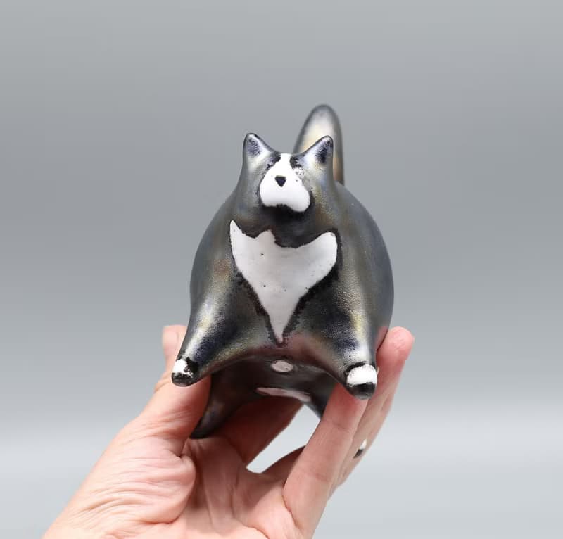 Handmade Ceramic Cat Figurine