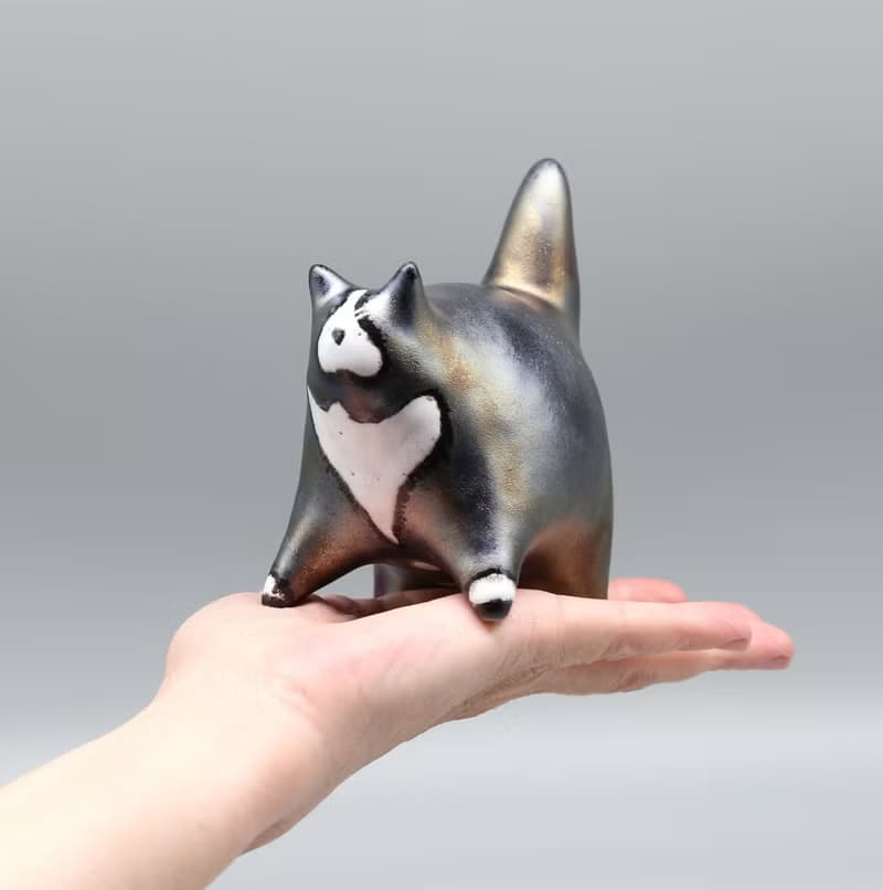 Handmade Ceramic Cat Figurine