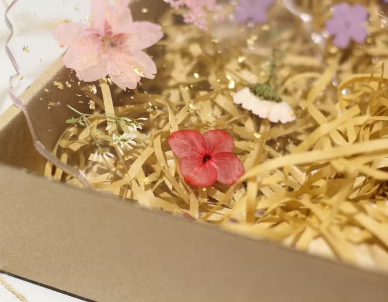 乾燥花冷水杯墊2入+手寫傳情卡X托盤X樹脂X禮物X療癒小物X情人節