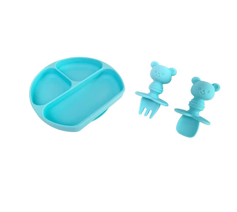 寶寶學習分隔餐盤組 -- (餐盤+餐具)