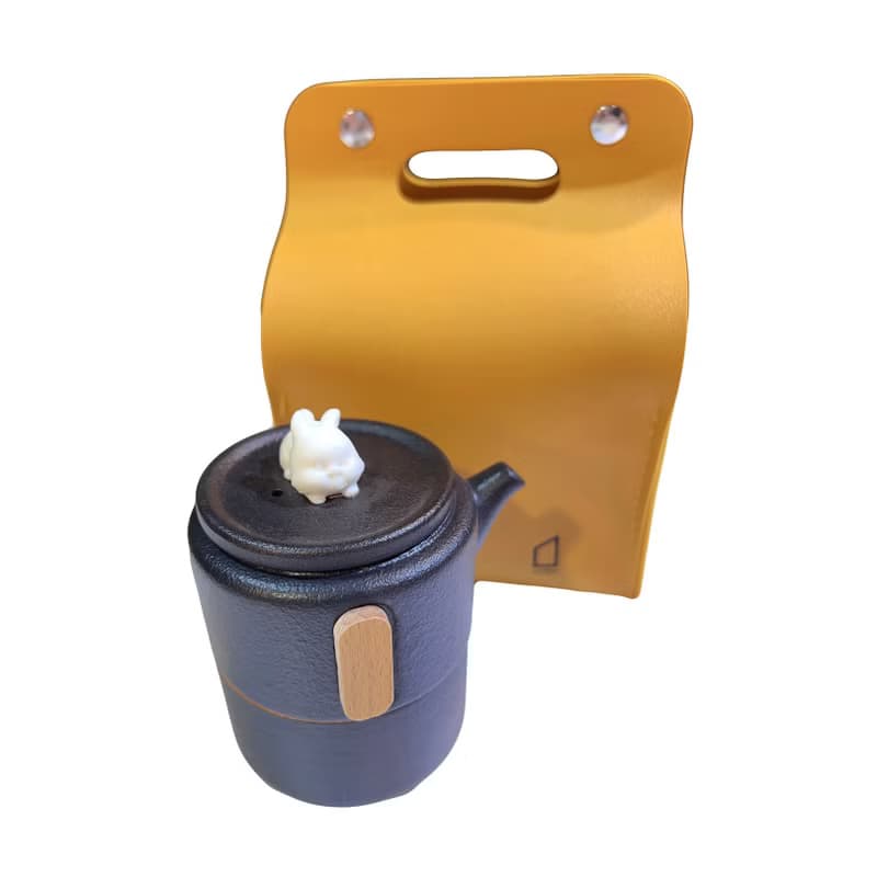 玉兔茶具套裝 - 黑色