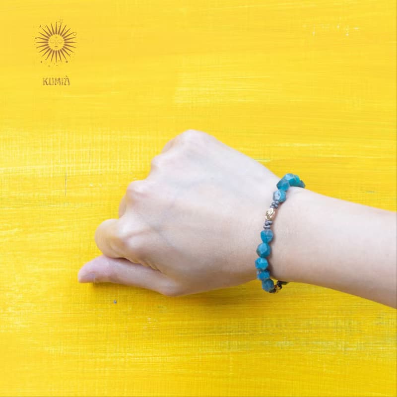 【海洋印記/Ocean Imprint】藍磷灰石角珠手鍊 | 天然石 水晶手鍊