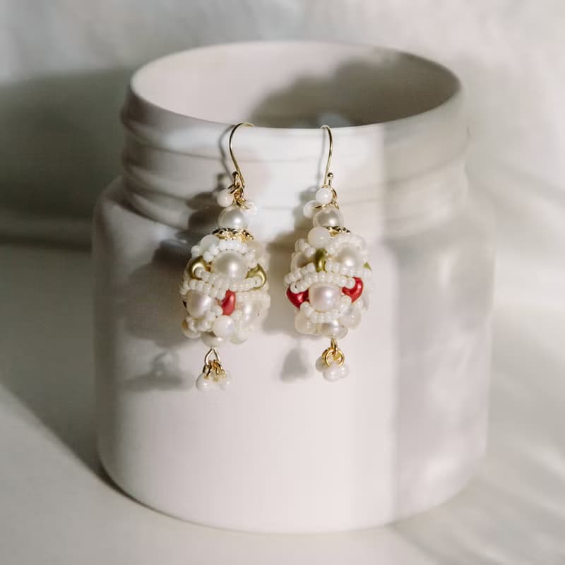 The Ornament 雙彩寶珠耳飾