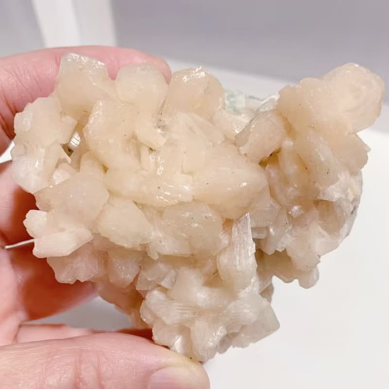 Crystal Corner 隅石丨印度橘沸石點綴綠鑽共生魚眼石271丨淨化