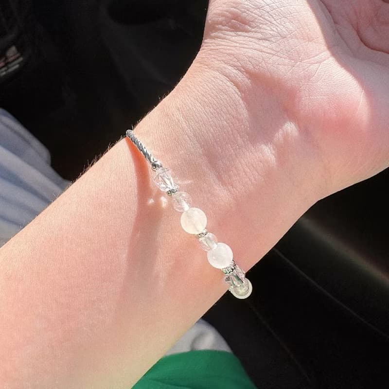 月光裡的小玫瑰 白蝶貝月光石手鍊 生命靈數9號能量手鍊 白水晶