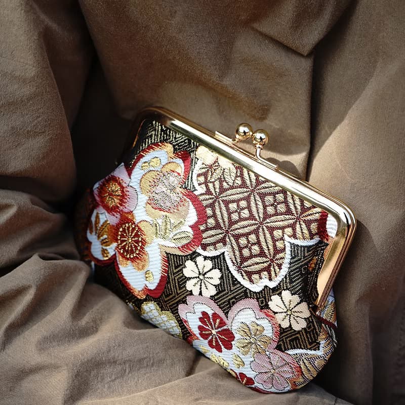 京都奈設計金襴錦織親子口金包-迎春接福/西陣織/零錢包