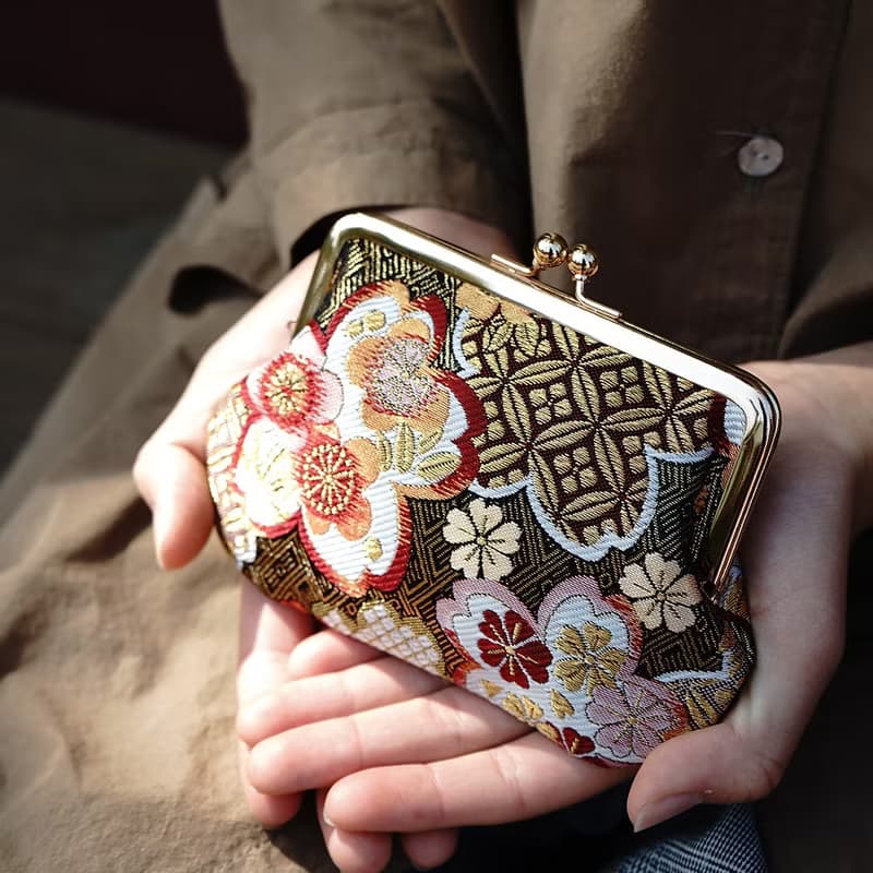 京都奈設計金襴錦織親子口金包-迎春接福/西陣織/零錢包